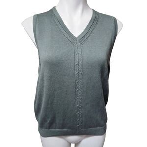 Vintage Haley sweater vest olive drab green large cotton USA